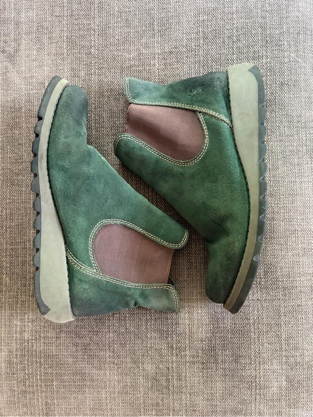 Fly London Green Leather Chelsea Boots